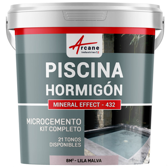 Kit de Hormigón Piscinas de Hormigón - Revestimiento Impermeable de Alta Resistencia para PISCINA - Lila Malva - 8 m²