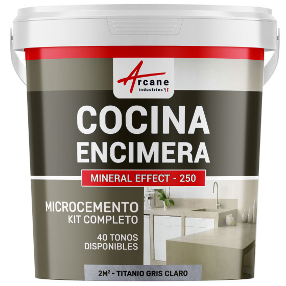 Hormigón Pulido para Cocina: Encimera - Revestimiento de Pared - Titanio Gris Claro - 2 m² (en 2 capas)