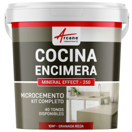 Hormigón Pulido para Cocina: Encimera - Revestimiento de Pared - Granada Roja - 10 m² (para 2 capas)
