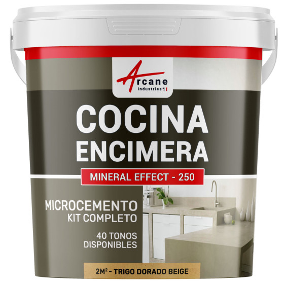 Hormigón Pulido para Cocina: Encimera - Revestimiento de Pared - Trigo Dorado Beige - 2 m² (en 2 capas)