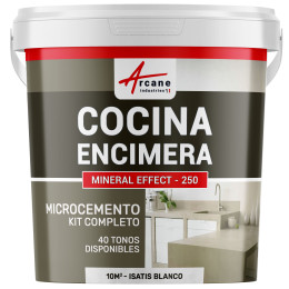 Hormigón Pulido para Cocina: Encimera - Revestimiento de Pared - Isatis Blanco - 10 m² (para 2 capas)