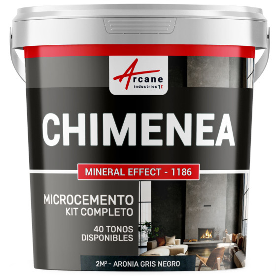 Kit de Hormigón Pulido para Chimenea - Aronia Gris Negro - 2 m² (en 2 capas)