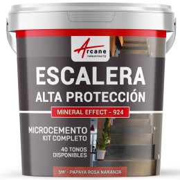Hormigón Pulido para Escaleras - Kit Completo - Papaya Rosa Naranja - 5 m² (en 2 capas)