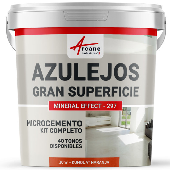 KIT DE MICROCEMENTO PARA AZULEJOS EN GRAN SUPERFICIE - Kumquat Naranja - 30 m² (en 2 capas)