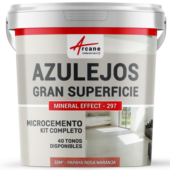 copy of KIT DE MICROCEMENTO PARA AZULEJOS EN GRAN SUPERFICIE - Papaya Rosa Naranja - 30 m² (en 2 capas)