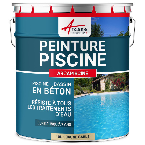 Peinture piscine béton  - ARCAPISCINE-10L-Jaune-sable-ral-1002-Aspect / Couleur