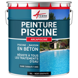 Peinture piscine béton  - ARCAPISCINE-10L-Noir-graphite-ral-9011-Aspect / Couleur