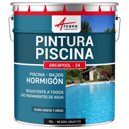 Pintura para Piscina de Hormigón  ARCAPOOL Negro Grafito  RAL 9011  10 L