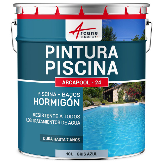 Pintura para Piscina de Hormigón ARCAPOOL 10 L Gris Azul Piscina Cerca RAL 7040 Pintura para Piscina de Hormigón ARCAPOOL 10 L Gris Azul Piscina Cerca RAL 7040