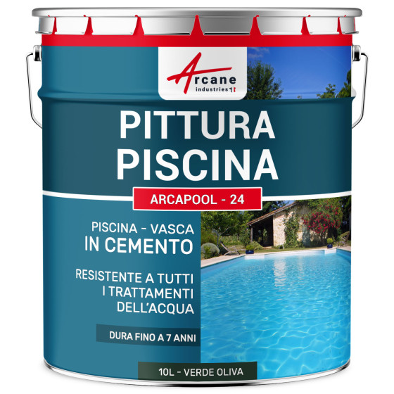 Vernice per Piscina - ARCAPOOL - 24 10 L Verde Oliva - RAL 6003 Vernice per Piscina - ARCAPOOL - 24 10 L Verde Oliva - RAL 6003