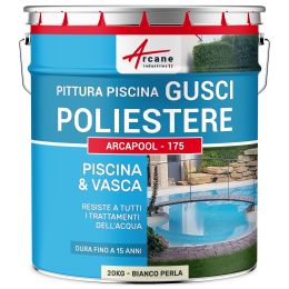 Vernice per piscine per gusci in poliestere 20 kg (fino a 65m² in 2 strati) Bianco Perla - RAL 1013