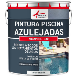 Pintura Para Piscinas Azulejadas ARCAPISCINE AZULEJOS 20 kg (hasta 65m² en 2 capas) Blanco