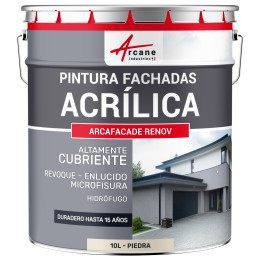 Pintura Acrílica para Fachadas para Revoque - ARCAFAÇADE RENOV10 L (+ o - 60 m² en 1 capa)