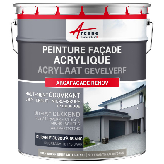 Acrylverf voor Gevelpleister - ARCAFAÇADE RENOV - 10 L (+ of - 60 m² in 1 laag)