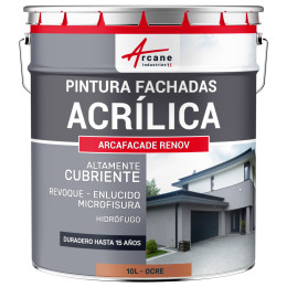 Pintura Acrílica para Fachadas para Revoque - ARCAFAÇADE RENOV10 L (+ o - 60 m² en 1 capa)
