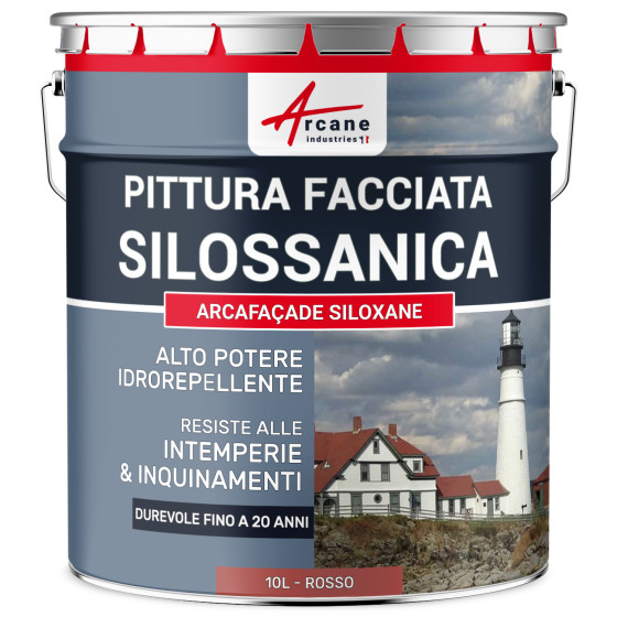 ARCAFAÇADE SILOXANE 10 L (+ o - 60 m² in 1 strato) Rosso - RAL 030 50 40
