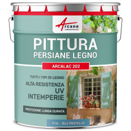 Vernice per Persiane in Legno: ARCALAC 202 0.5 L Blu Pastello - RAL 5024