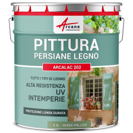 Vernice per Persiane in Legno: ARCALAC 202 2.5 L Verde Palldo - RAL 6021
