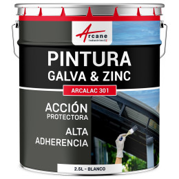 Pintura para Galvanizado y Zinc Arcalaque 301 2.5 L RAL 9003 Blanco