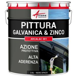 Vernice per Galvanizzato e Zinco: ARCALAC 301 2.5 L Nero Opaco - RAL 9005