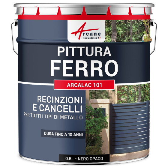 Vernice Metallo - ARCALAC 101 0.5 L Nero Opaco - RAL 9005 Vernice Metallo - ARCALAC 101 0.5 L Nero Opaco - RAL 9005