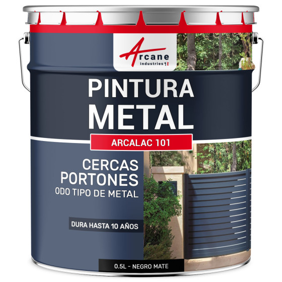 Pintura para Metal ARCALAQUE 101 0.5 L Negro Mate RAL 9005 Pintura para Metal ARCALAQUE 101 0.5 L Negro Mate RAL 9005