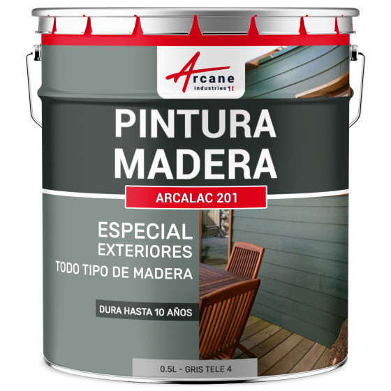 Pintura para madera exterior e interior ARCALAQUE 201 Gris tele 4 RAL 7047 0.5 L Pintura para madera exterior e interior ARCALAQUE 201 Gris tele 4 RAL 7047 0.5 L