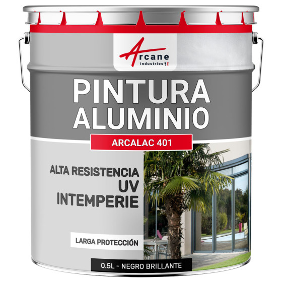 Pintura para Aluminio Arcalaque 401 0.5 L Negro Brillante RAL 9005 Pintura para Aluminio Arcalaque 401 0.5 L Negro Brillante RAL 9005