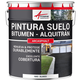 Pintura bituminosa y de alquitrán resina de suelo para asfalto Blanco 15 kg (hasta 30 m² en 2 capas)