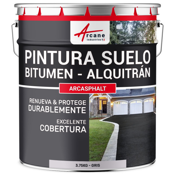 Pintura bituminosa y de alquitrán resina de suelo para asfalto Gris 3.75 kg (7.5 m² en 2 capas)