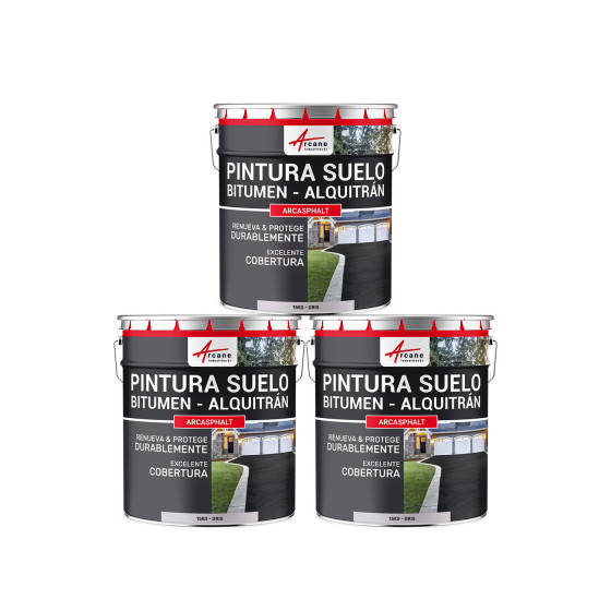 Pintura bituminosa y de alquitrán resina de suelo para asfalto Gris 3 x 15 kg