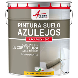 Pintura para Suelo de Baldosas Resina epoxi Arcapoxy Amarillo tráfico RAL 1023 2.5 kg (hasta 12.5 m² en 2 capas)