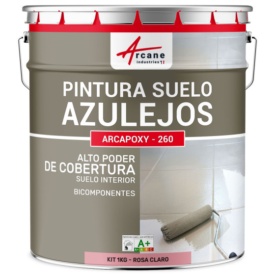 Pintura para Suelo de Baldosas Resina epoxi Arcapoxy 1 kg (hasta 5 m² en 2 capas) RAL 3015 Rosa Claro Pintura para Suelo de Baldosas Resina epoxi Arcapoxy 1 kg (hasta 5 m² en 2 capas) RAL 3015 Rosa Claro