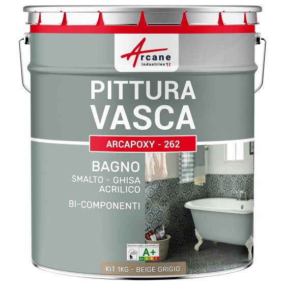 Resina per la Ristrutturazione di Vasca da Bagno : ARCAPOXY - 262 1 kg RAL 1019 - Beige Grigiastro Resina per la Ristrutturazione di Vasca da Bagno : ARCAPOXY - 262 1 kg RAL 1019 - Beige Grigiastro