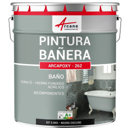 Resina para renovación de bañeras - esmaltes de baño ARCAPOXY BAÑERA RAL 9005 Negro Oscuro 2.5 kg (hasta 8 m² en 2 capas)