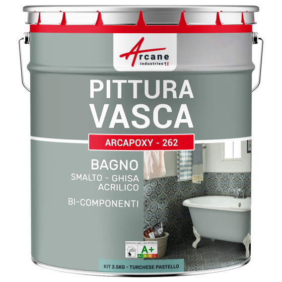 Resina per la Ristrutturazione di Vasca da Bagno : ARCAPOXY 262 2.5 kg RAL 6034- Turchese Pastello Resina per la Ristrutturazione di Vasca da Bagno : ARCAPOXY 262 2.5 kg RAL 6034- Turchese Pastello