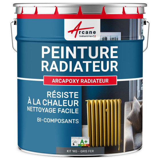Peinture radiateur / chauffage-Kit1Kg-Ral-7011-Gris-fer-Aspect / Couleur