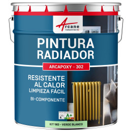 Pintura para radiadores / calefacción ARCAPOXY RADIADORES 1 kg (hasta 5 m² en 2 capas) Ral 6019 Verde Blanco