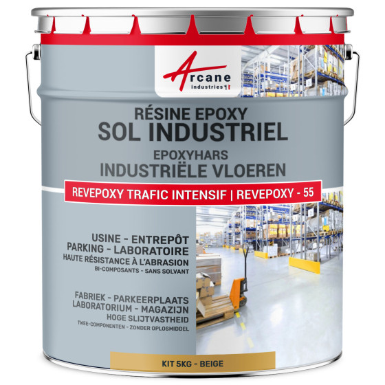 Epoxyverf voor industriële vloeren en parkeergarages - REVEPOXY -55 - 5 Kg (tot 10 m² in 2 lagen)