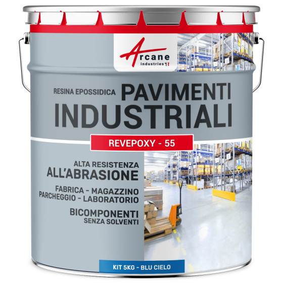 REVEPOXY - 55 5 Kg (fino a 10 m² in 2 strati) Blu Cielo - RAL 5015