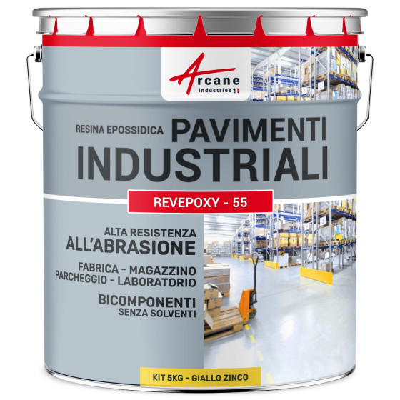 REVEPOXY - 55 5 Kg (fino a 10 m² in 2 strati) Giallo Zinco - RAL 1018 REVEPOXY - 55 5 Kg (fino a 10 m² in 2 strati) Giallo Zinco - RAL 1018