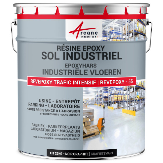Epoxyverf voor industriële vloeren en parkeergarages - REVEPOXY -55 - 25 kg (tot 50 m² in 2 lagen)