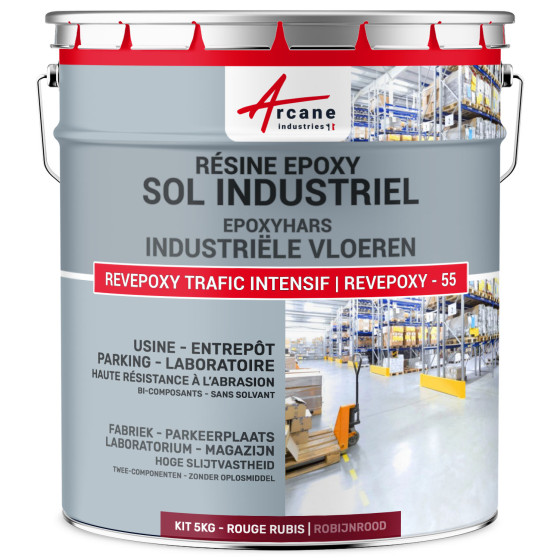 Epoxyverf voor industriële vloeren en parkeergarages - REVEPOXY -55 - 5 Kg (tot 10 m² in 2 lagen)
