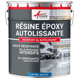 Résine époxy bleue sol - Autolissante | Maison Etanche