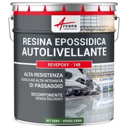 Resina Epossidica per Pavimenti, Autolivellante - REVEPOXY - 148 25 kg Verde Erba - RAL 6010