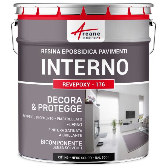 REVEPOXY - 176 1 kg (fino a 5 m² in 2 strati) RAL 9005 - Nero Scuro