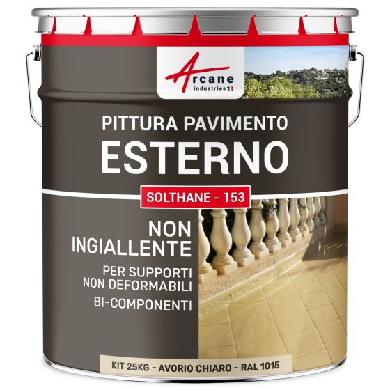 Pittura per Pavimenti Esterni - SOLTHANE - 153 25 kg Avorio Chiaro - RAL 1015 Pittura per Pavimenti Esterni - SOLTHANE - 153 25 kg Avorio Chiaro - RAL 1015
