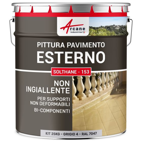Pittura per Pavimenti Esterni - SOLTHANE - 153 25 kg Grigio tele 4 - RAL 7047 Pittura per Pavimenti Esterni - SOLTHANE - 153 25 kg Grigio tele 4 - RAL 7047