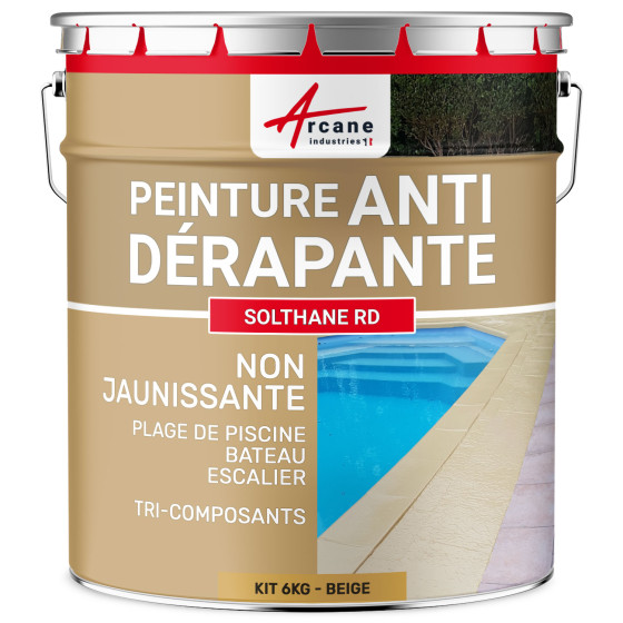 Peinture antidérapante sol extérieur intérieur - RÉSINE SOLTHANE RD-Kit6kg-Beige-ral-1001-Aspect / Couleur