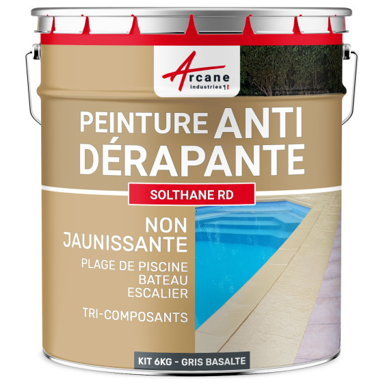 Peinture antidérapante sol extérieur intérieur - RÉSINE SOLTHANE RD-Kit6kg-Gris-basalte-ral-7012-Aspect / Couleur Peinture antidérapante sol extérieur intérieur - RÉSINE SOLTHANE RD-Kit6kg-Gris-basalte-ral-7012-Aspect / Couleur